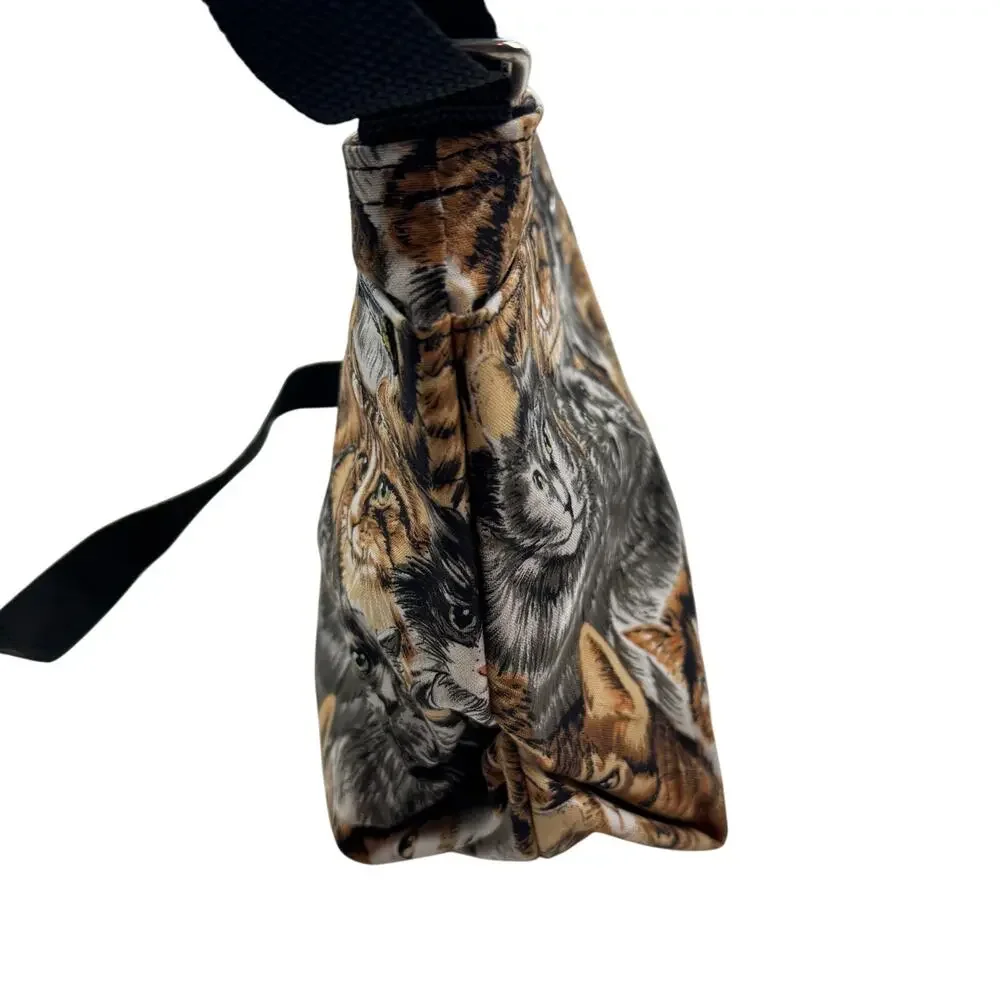 Broad Bay Cat Feline Faces Whimsical Canvas Crossbody Bag